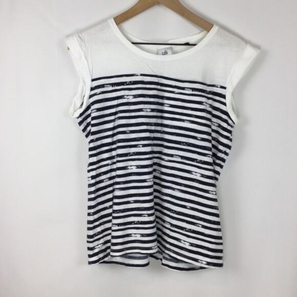 CAbi Tops - CABI First Mate Striped Tee, Size Small